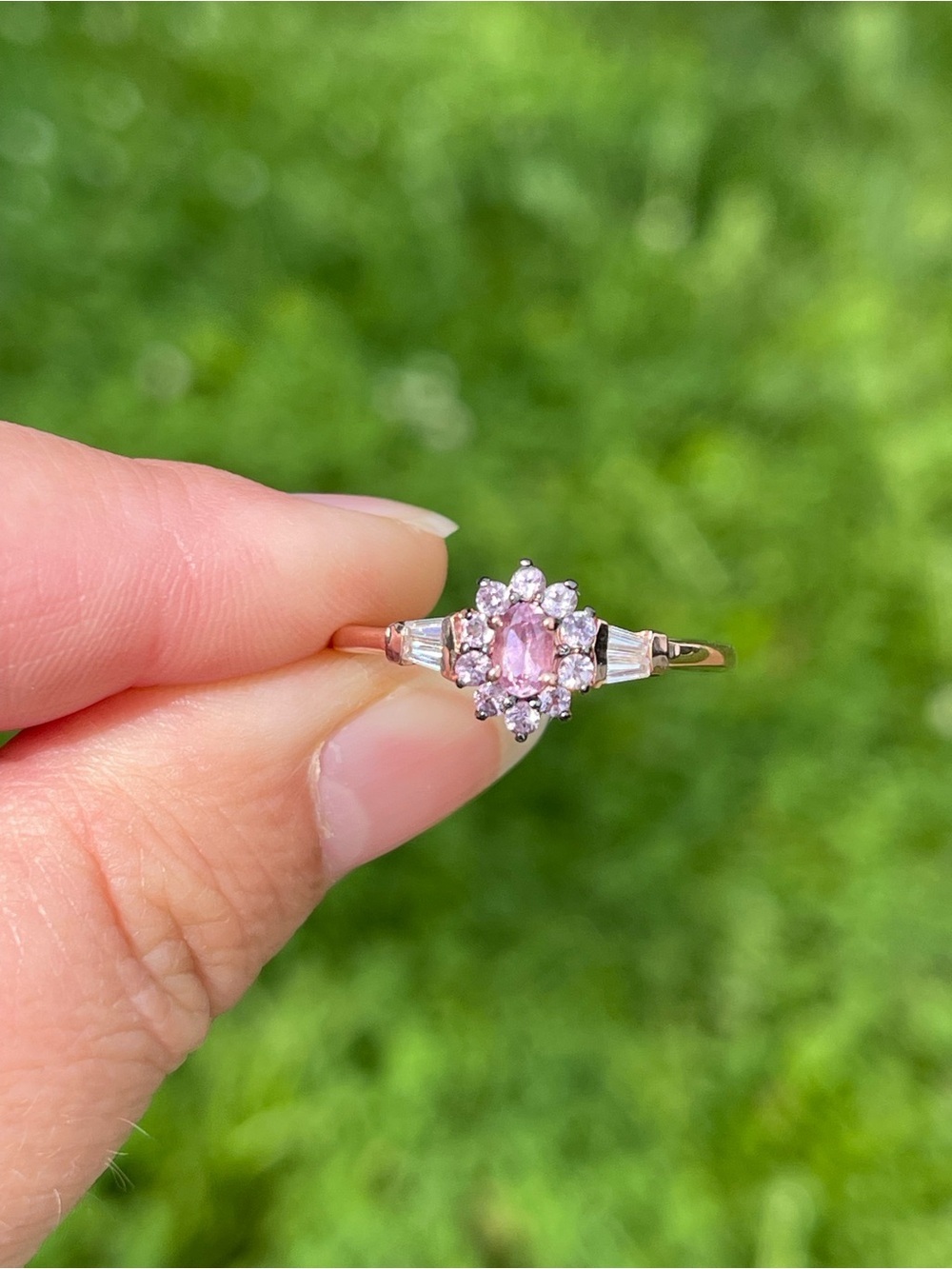 Narsipatnam Purple Spinel and Moissanite Ring